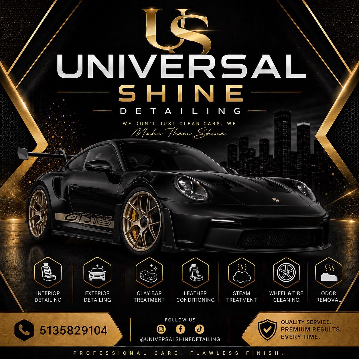 Universal Shine Car detailing logo